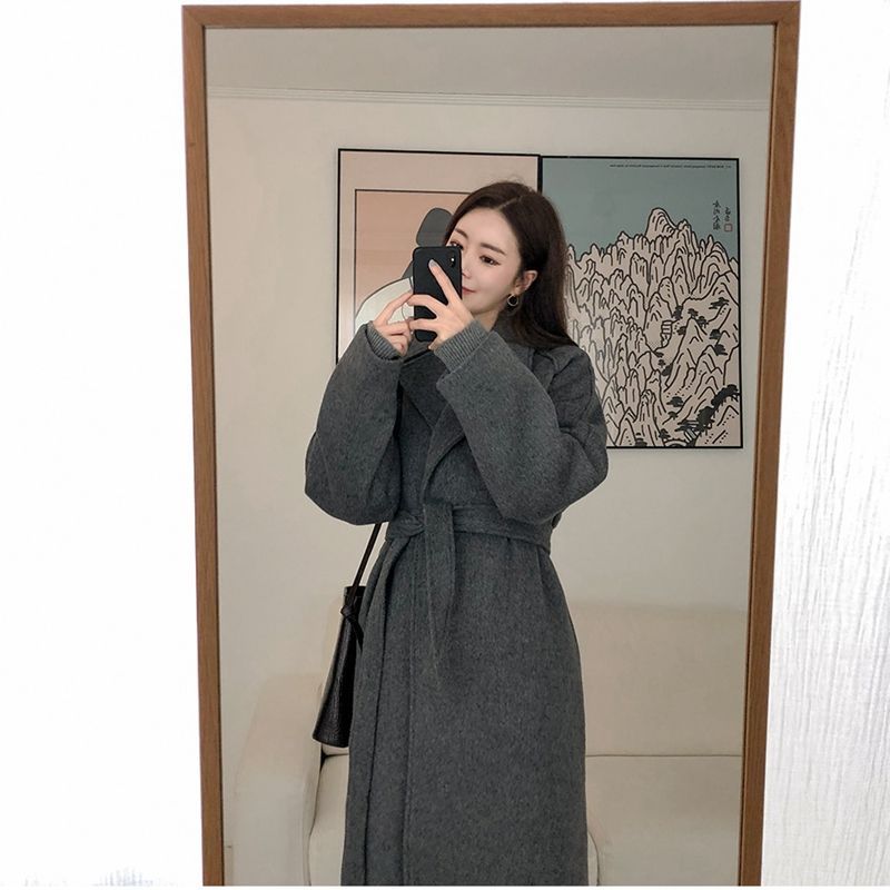 JXMYY-Women's Korean Chic Lace-up Woolen Coat, Elegant Temperament Coat, Women's Clothing, Autumn and Winter Fashion New Product GONZALES ONLINE SHOP