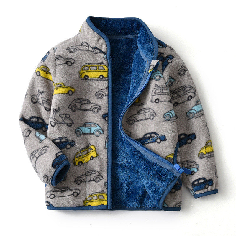 Printed Polar Fleece Cartoon Boy Jacket GONZALES ONLINE SHOP