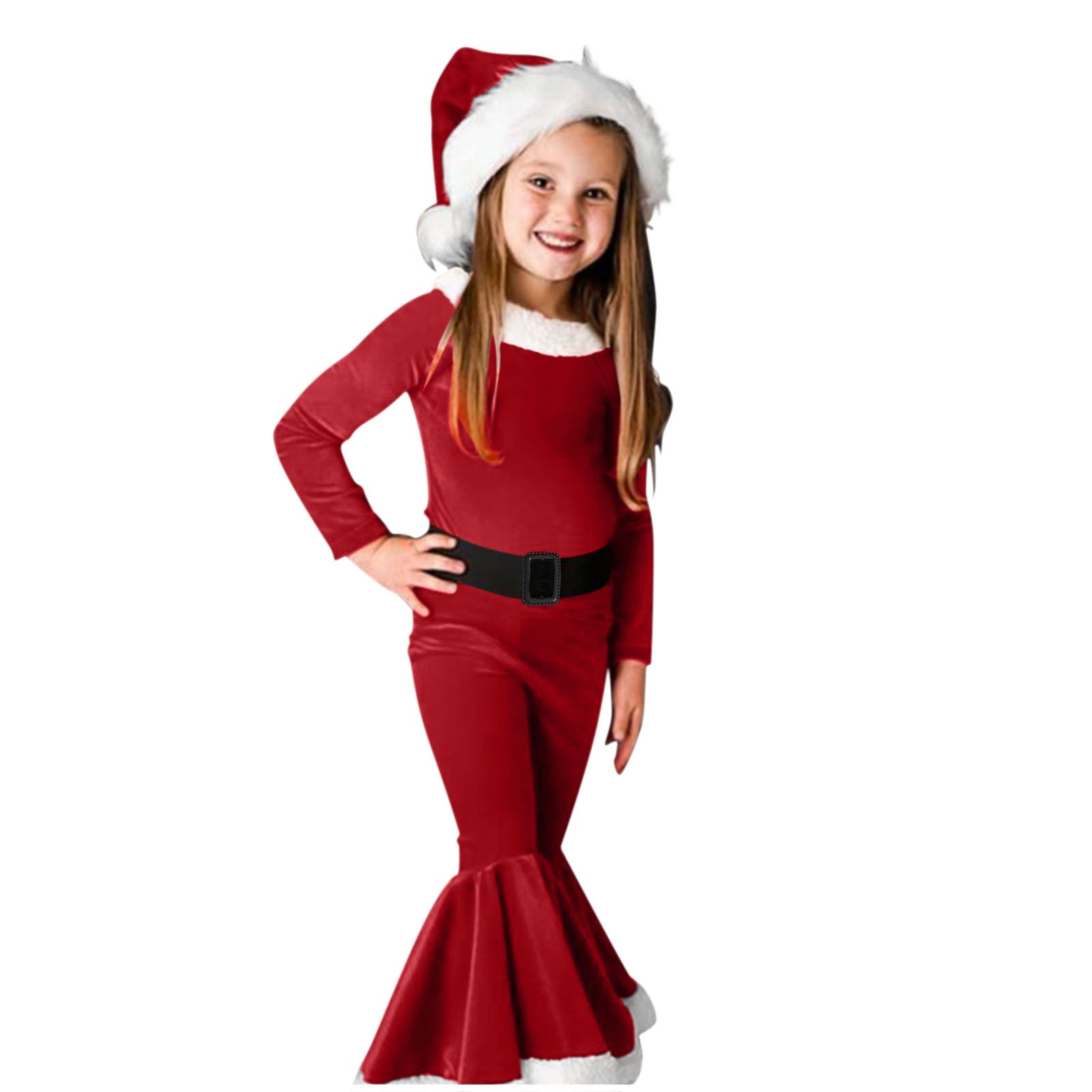 Girls Christmas Long-sleeved Flared Dress GONZALES ONLINE SHOP