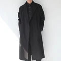 Homemade 18-winter Korean slim double-breasted double-lapel overcoat, woolen overcoat, long British trench coat.     S-6XL!! GONZALES ONLINE SHOP