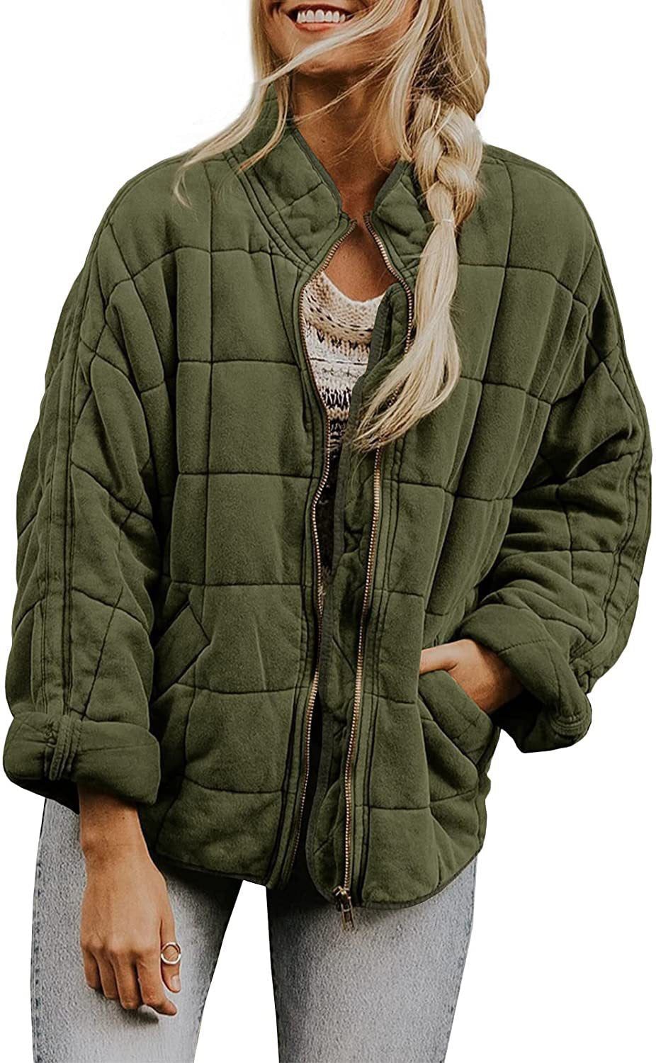 Solid-color stand-up collar cotton-padded jacket for women, loose long-sleeved pocket jacket Hypersku
