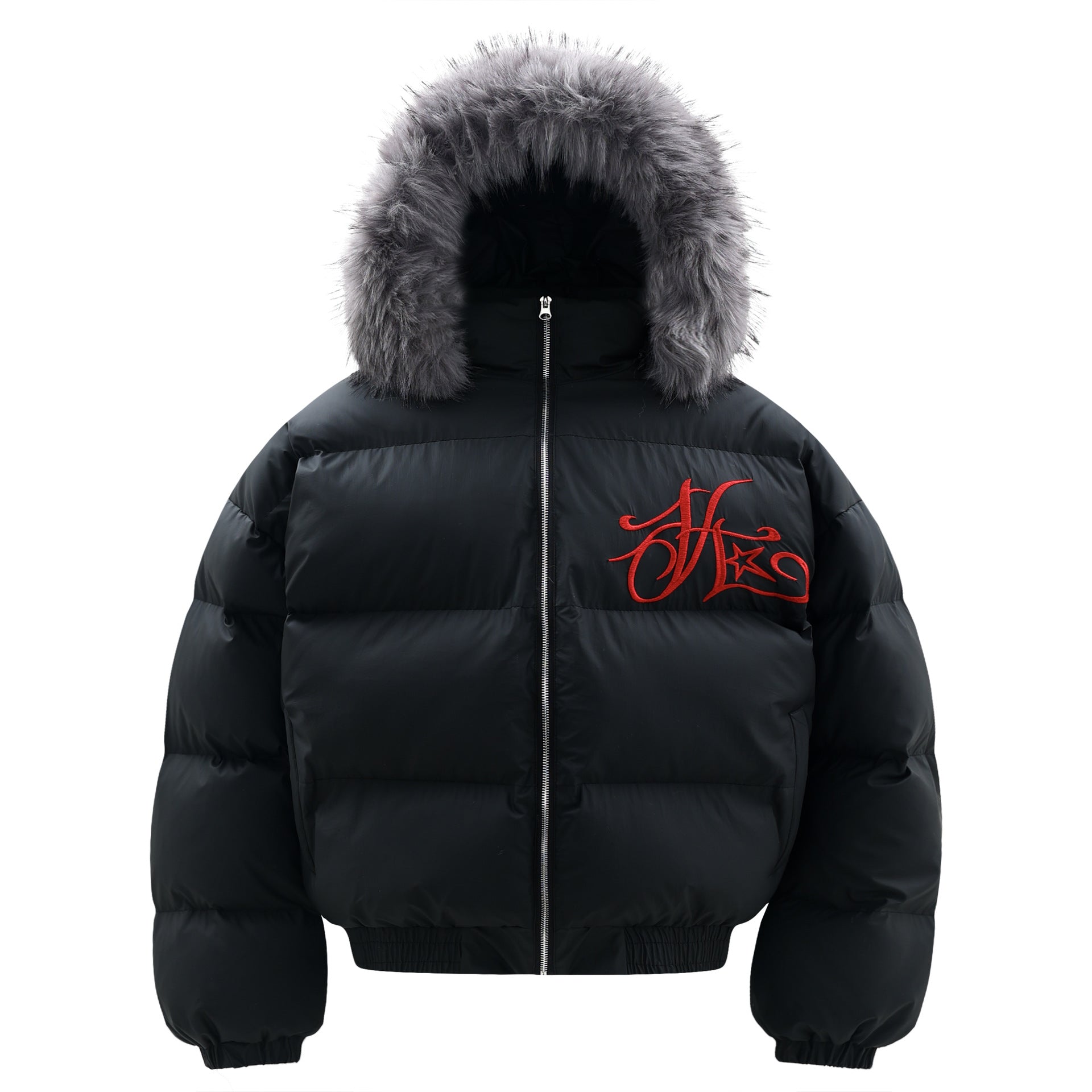 Detachable wool-collared hooded cotton-padded jacket, loose and thick warm bread jacket Hypersku