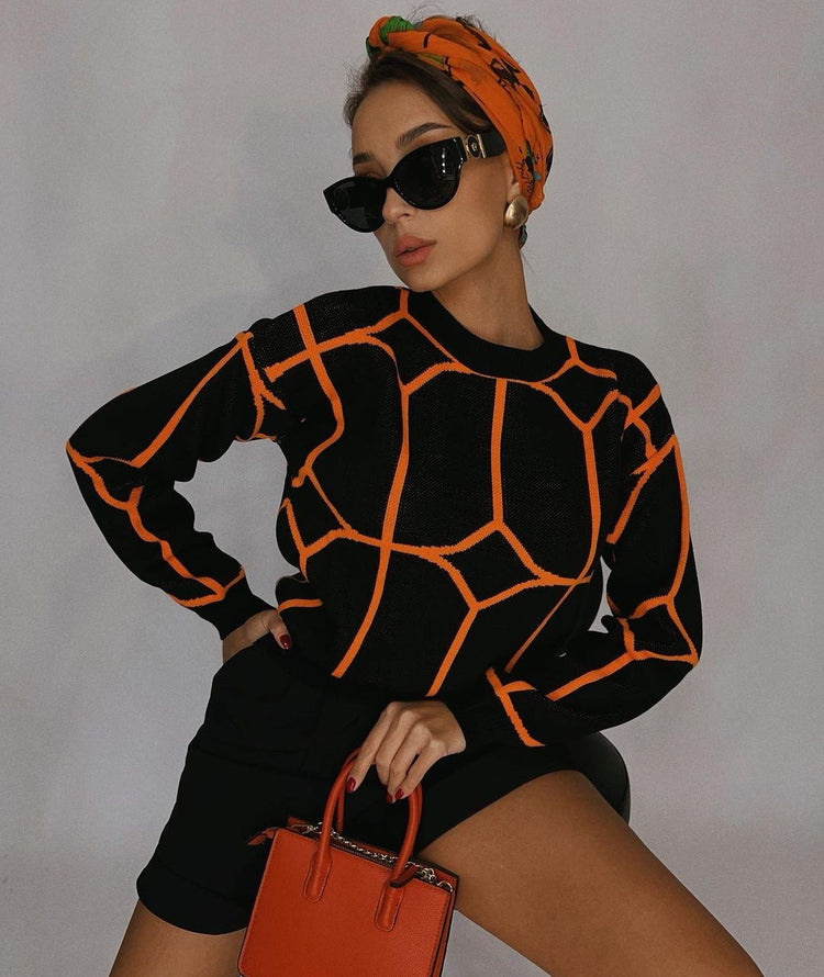 2021 Russia hot selling round neck line pattern woollen knitted top 20210027 Hypersku