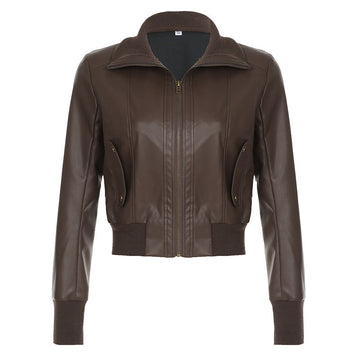 Fur Dark Leather Coat Hypersku