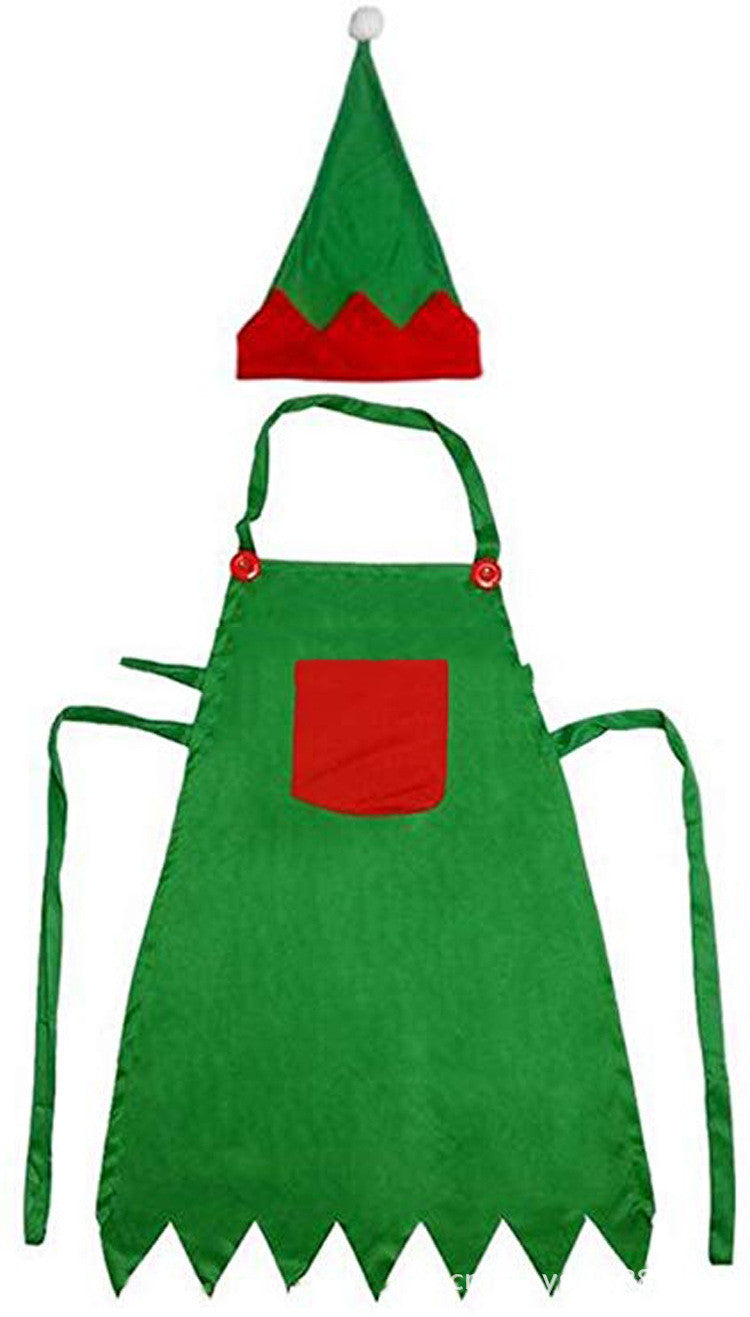 Christmas Elf Apron Kids Dress Up Set GONZALES ONLINE SHOP