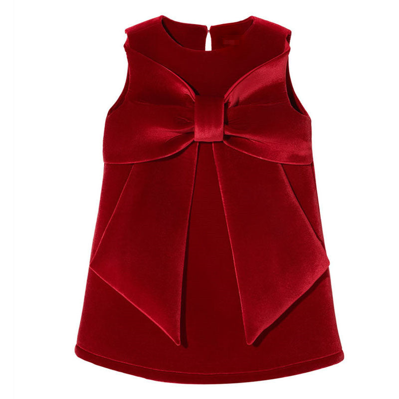 Christmas Dress Big Bowknot Tank Top Dress Girl GONZALES ONLINE SHOP