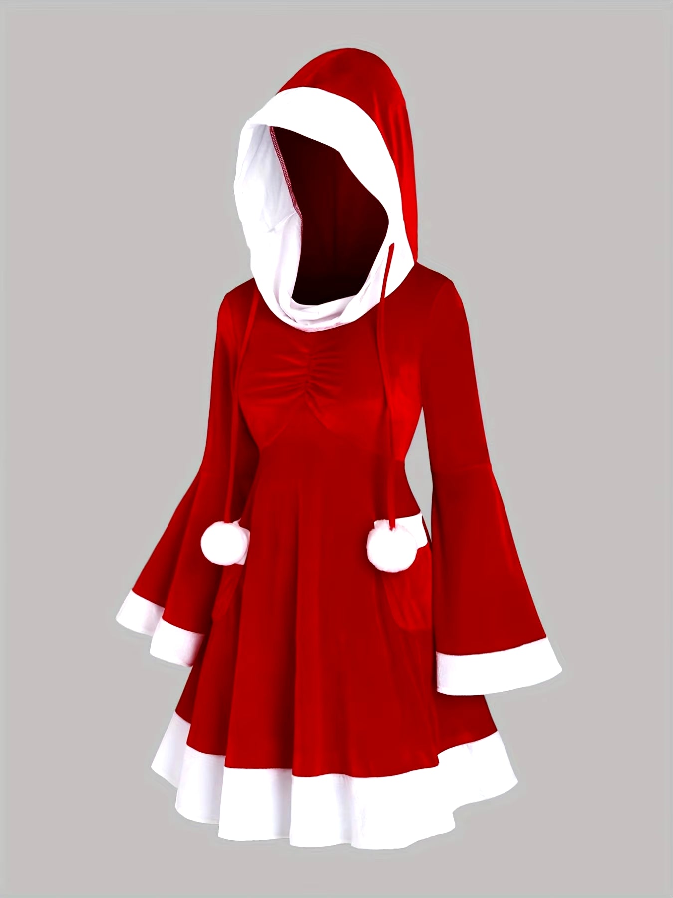 Chic Red Hooded Dress for Women - Perfect for Christmas Parties and Holiday Celebrations