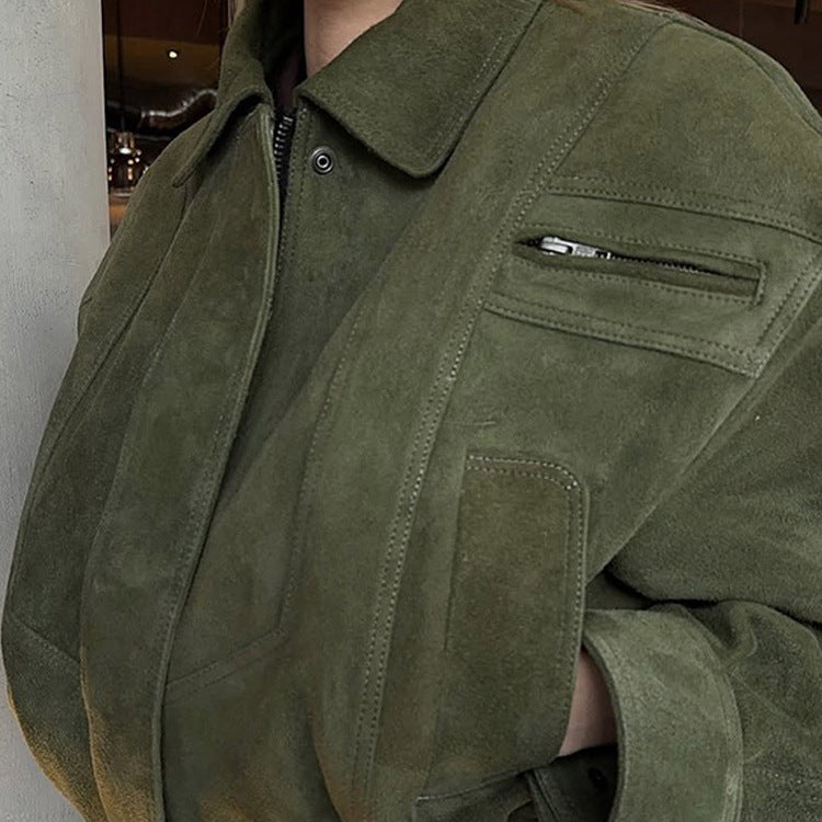 American motorcycle cool short jacket for women, loose and high-end short coat top for spring Hypersku