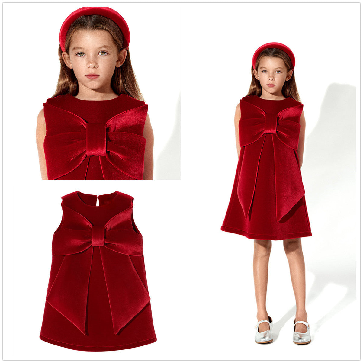 Christmas Dress Big Bowknot Tank Top Dress Girl GONZALES ONLINE SHOP