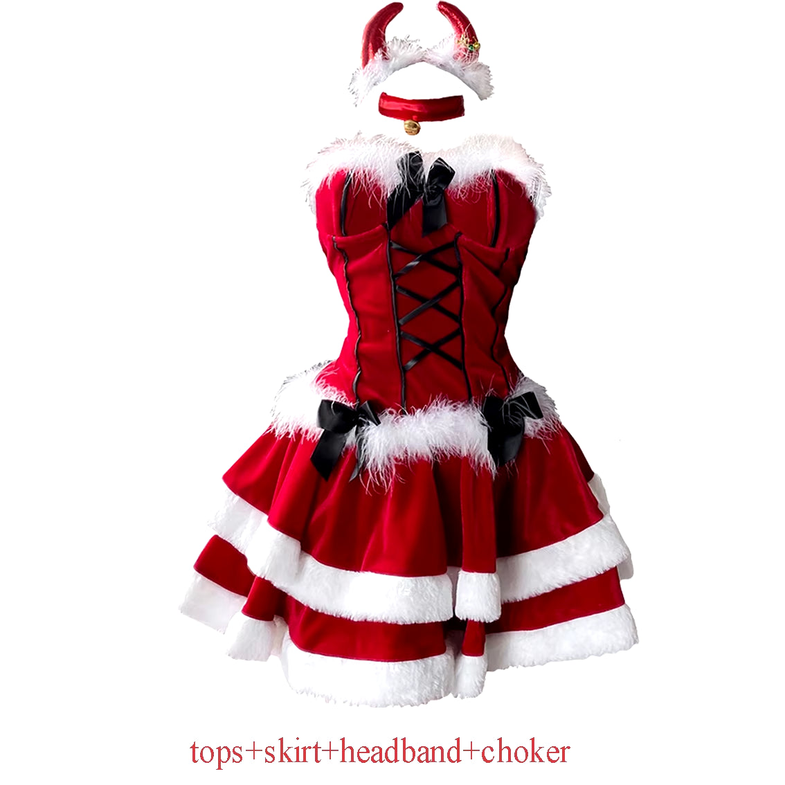 Women Christmas Xmas Sexy Lady Santa Claus Cosplay Costume Sexy Lingerie Winter Red Dress Devil Uniform