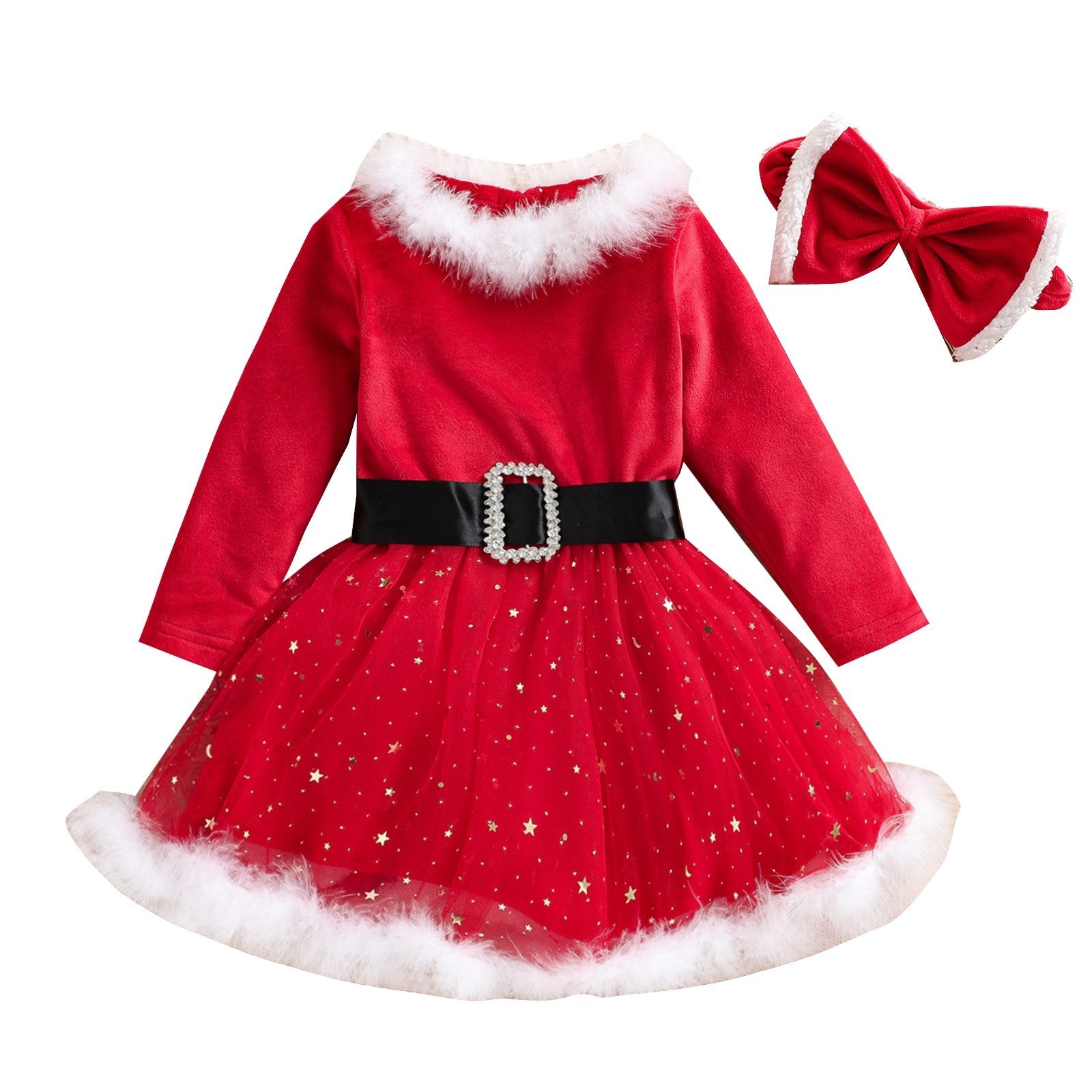 Child Girl Christmas Dress Headband Suit GONZALES ONLINE SHOP