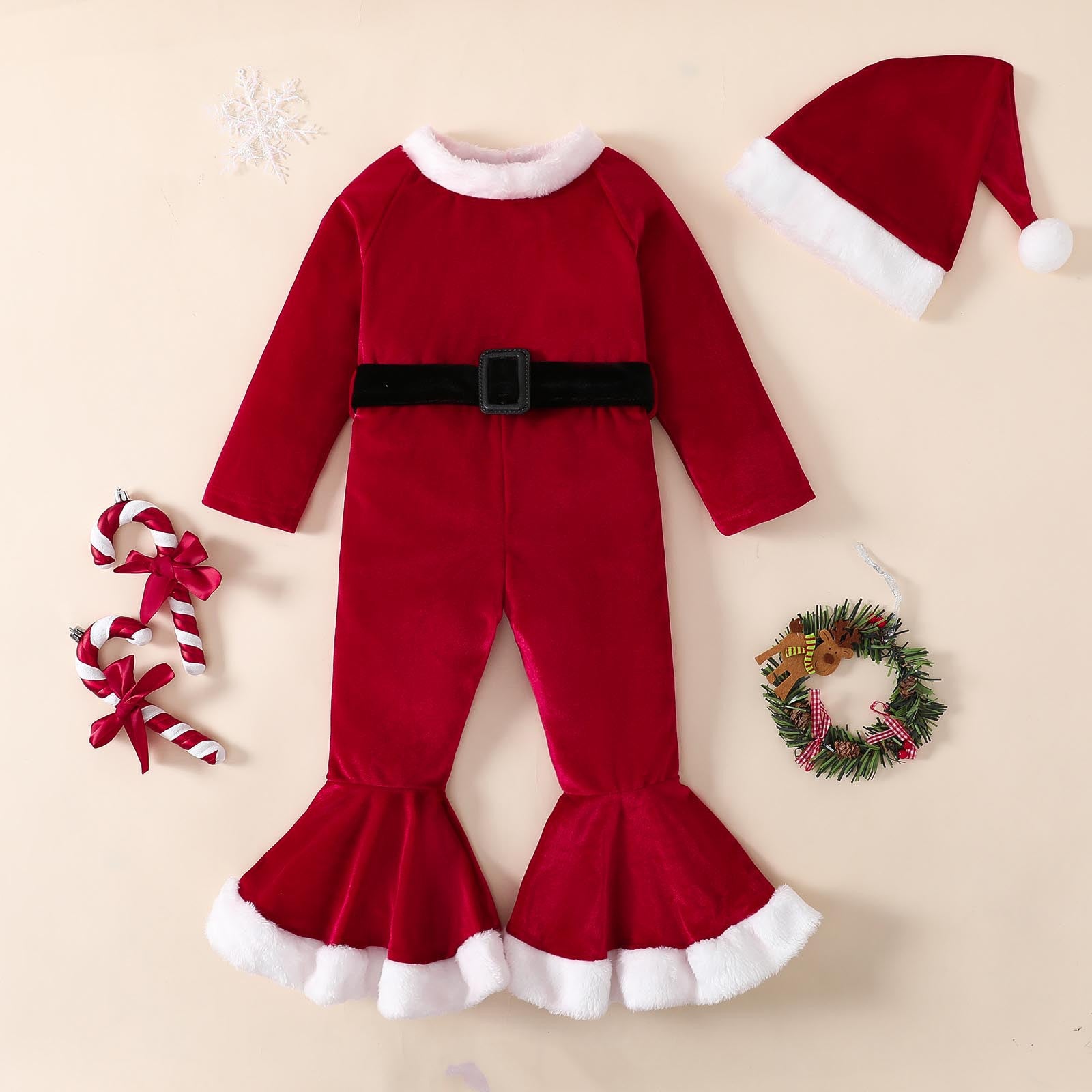 Girls Christmas Long-sleeved Flared Dress GONZALES ONLINE SHOP