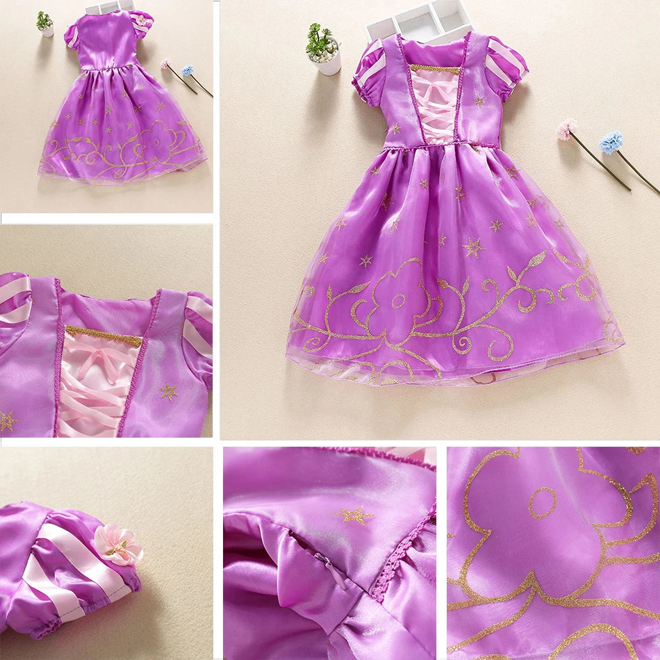 Children Princess Fancy Costume Girls New Rapunzel Anna Dress Kids Christmas Cosplay Belle Aurora Sofia Birthday Party Clothes GONZALES ONLINE SHOP