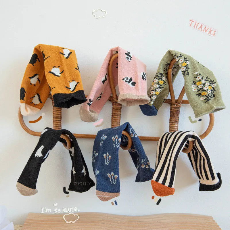 New Infant Baby Girls Boys Soft Cotton Children Socks Kids Knee High Cute Printing Long Sock Candy Color Toddler Newborn Socken GONZALES ONLINE SHOP