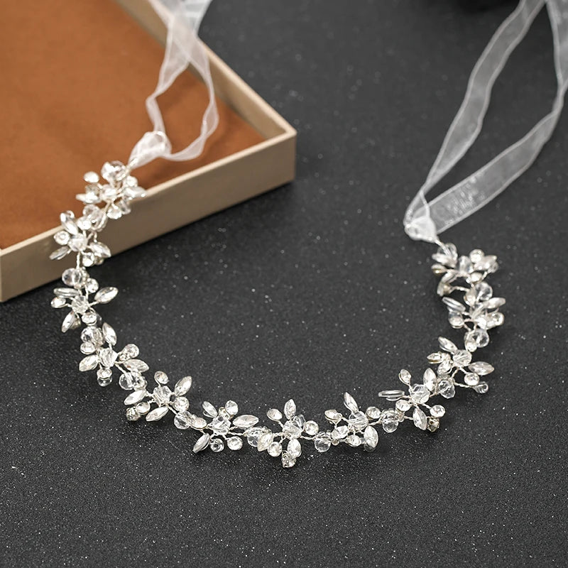 Wedding Headbands For Women Bride Handmade Crystal Rhinestone Tiaras Silver Color Hairbands Hair Accessories Queen Headband Gift GONZALES ONLINE SHOP