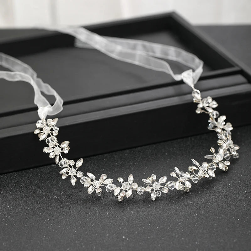 Wedding Headbands For Women Bride Handmade Crystal Rhinestone Tiaras Silver Color Hairbands Hair Accessories Queen Headband Gift GONZALES ONLINE SHOP