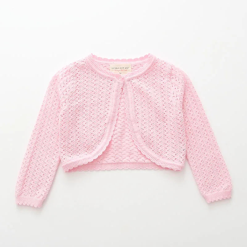 Girls Autumn Knit Cardigan Cotton Bolero Baby Child Sweater Shawl Cardigan Casual Solid Knit Long Sleeve Jacket Shrug Sweaters GONZALES ONLINE SHOP