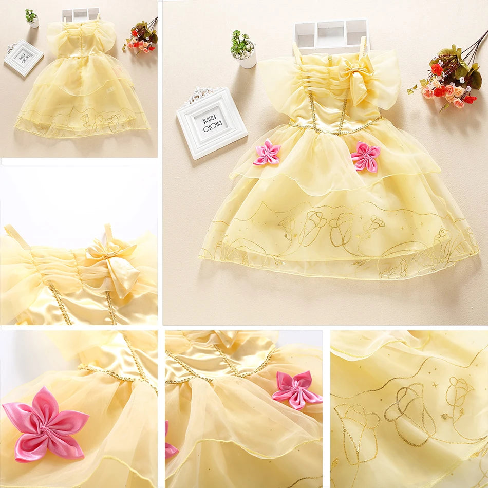 Children Princess Fancy Costume Girls New Rapunzel Anna Dress Kids Christmas Cosplay Belle Aurora Sofia Birthday Party Clothes GONZALES ONLINE SHOP