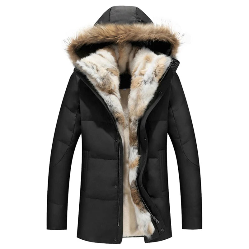 S-6XL New Fashion Cold Winter Jackets For Men 2021 Raccoon Fur Warm Coats Male Soft Faux Fur Trench Overcoats Autumn Clothing GONZALES ONLINE SHOP