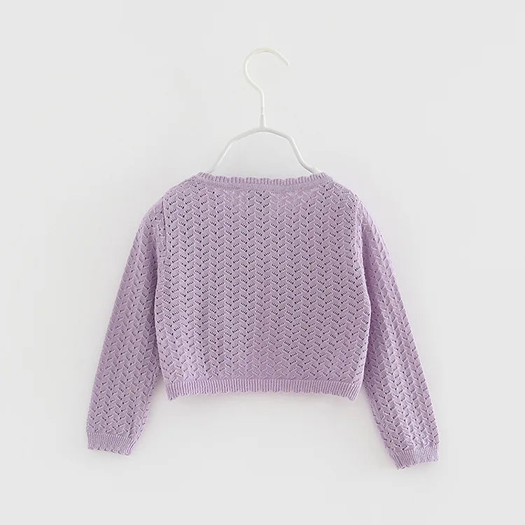 Girls Autumn Knit Cardigan Cotton Bolero Baby Child Sweater Shawl Cardigan Casual Solid Knit Long Sleeve Jacket Shrug Sweaters GONZALES ONLINE SHOP