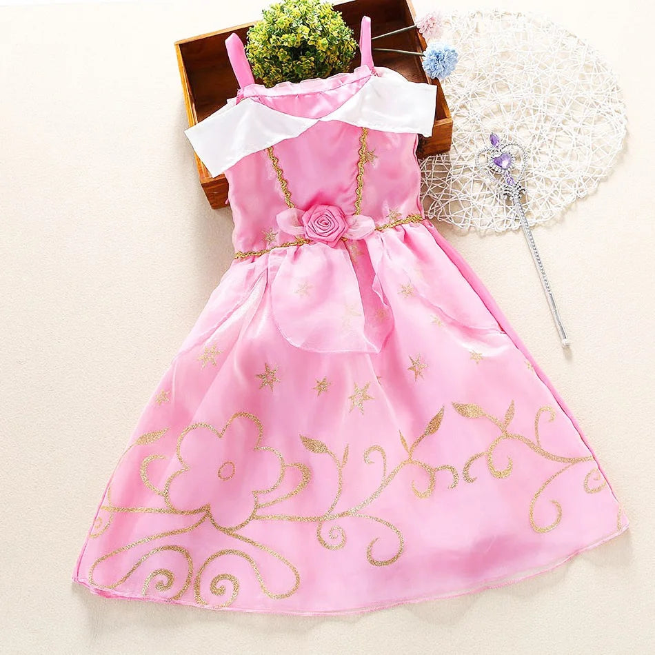 Children Princess Fancy Costume Girls New Rapunzel Anna Dress Kids Christmas Cosplay Belle Aurora Sofia Birthday Party Clothes GONZALES ONLINE SHOP