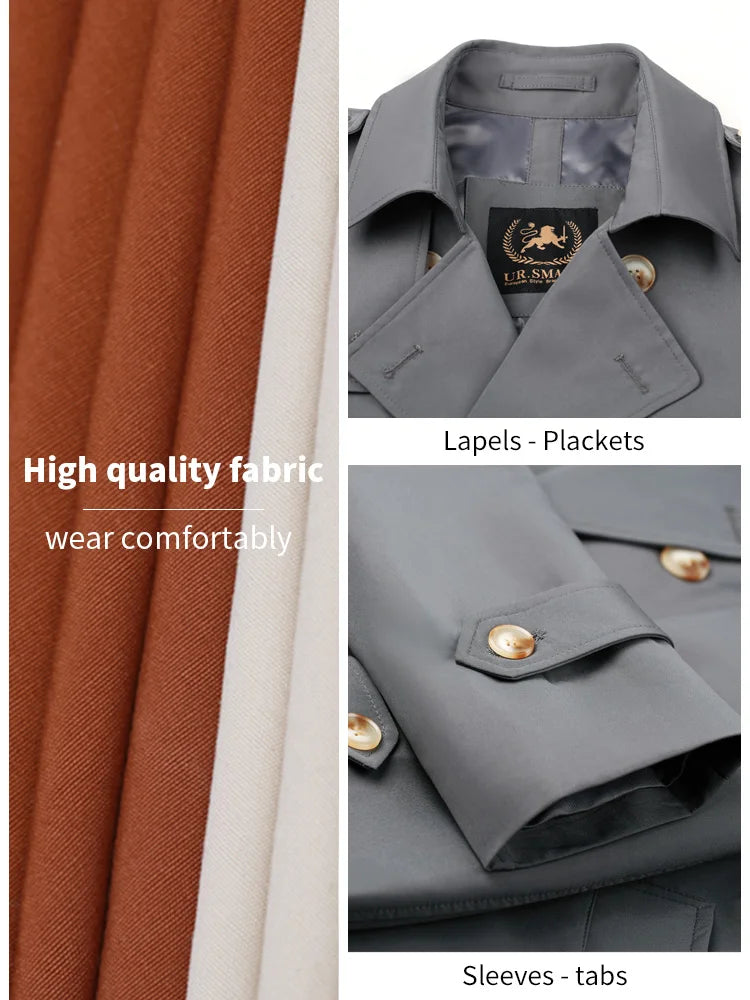 Super long windbreaker men’s,British trench coat,double-breasted mid-gray long dress spring and autumn new over knee fashion thi GONZALES ONLINE SHOP