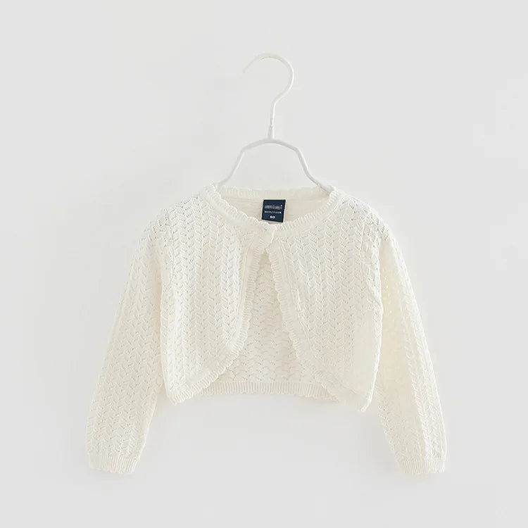 Girls Autumn Knit Cardigan Cotton Bolero Baby Child Sweater Shawl Cardigan Casual Solid Knit Long Sleeve Jacket Shrug Sweaters GONZALES ONLINE SHOP