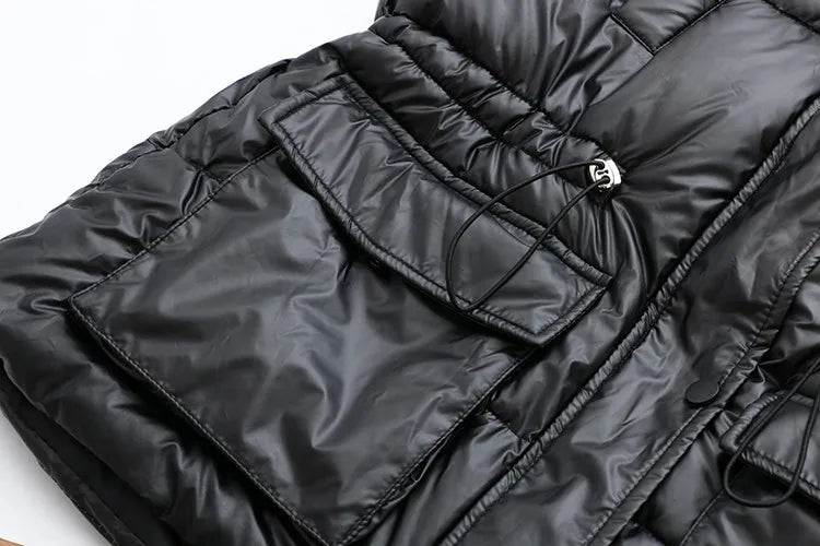 Plus Size Winter Padded Vest Coat For Women Fur Collar Lapel Sleeveless Thick Cotton Interlayer High Quality Large Size Out Vest GONZALES ONLINE SHOP