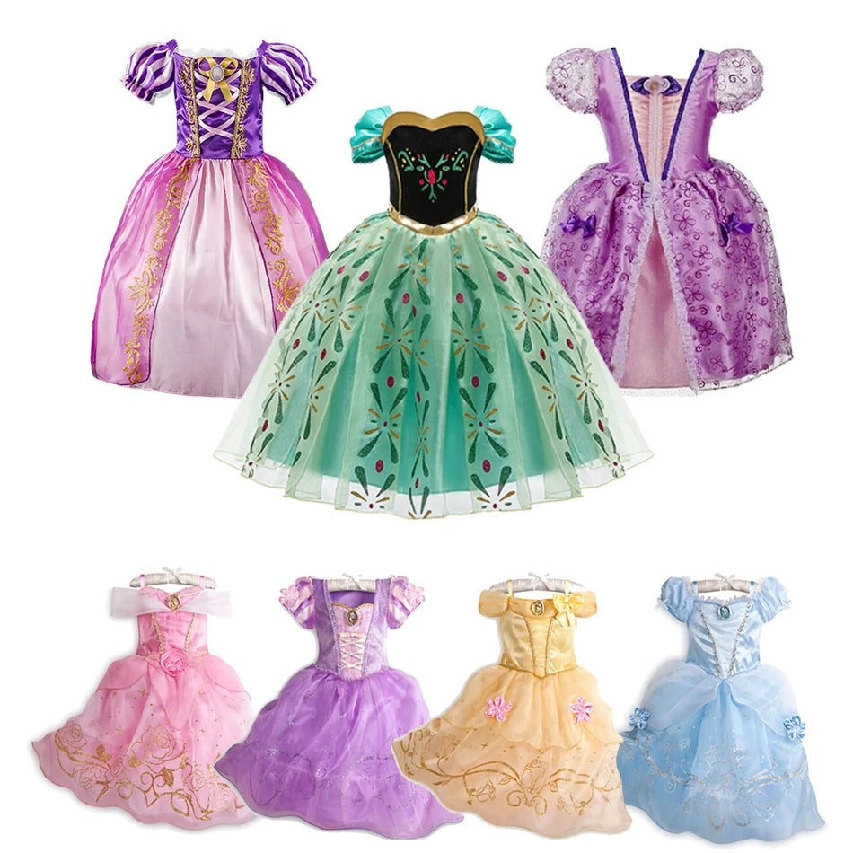 Children Princess Fancy Costume Girls New Rapunzel Anna Dress Kids Christmas Cosplay Belle Aurora Sofia Birthday Party Clothes GONZALES ONLINE SHOP