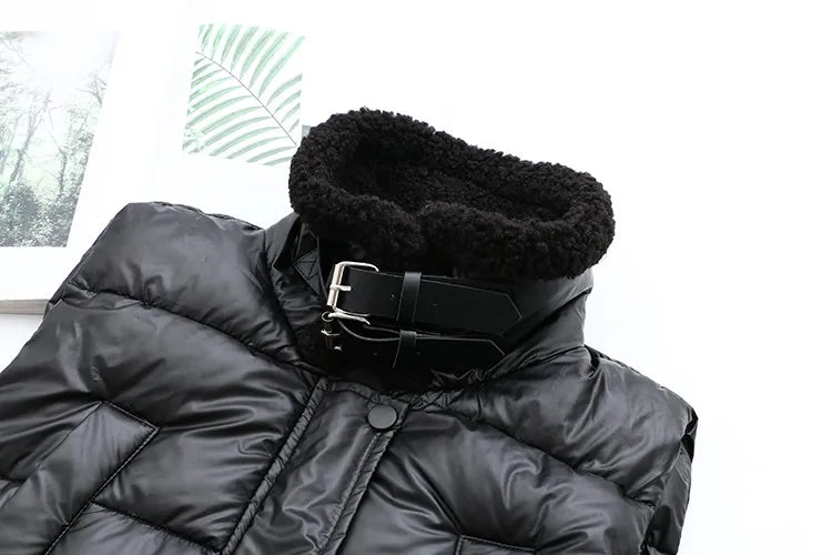 Plus Size Winter Padded Vest Coat For Women Fur Collar Lapel Sleeveless Thick Cotton Interlayer High Quality Large Size Out Vest GONZALES ONLINE SHOP