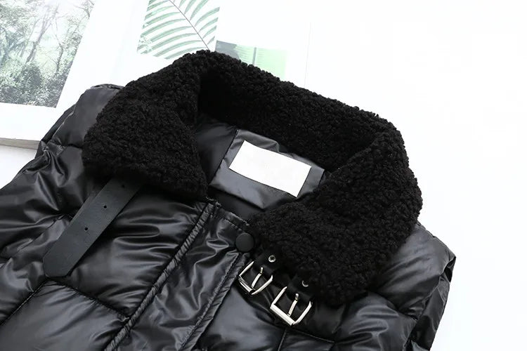 Plus Size Winter Padded Vest Coat For Women Fur Collar Lapel Sleeveless Thick Cotton Interlayer High Quality Large Size Out Vest GONZALES ONLINE SHOP