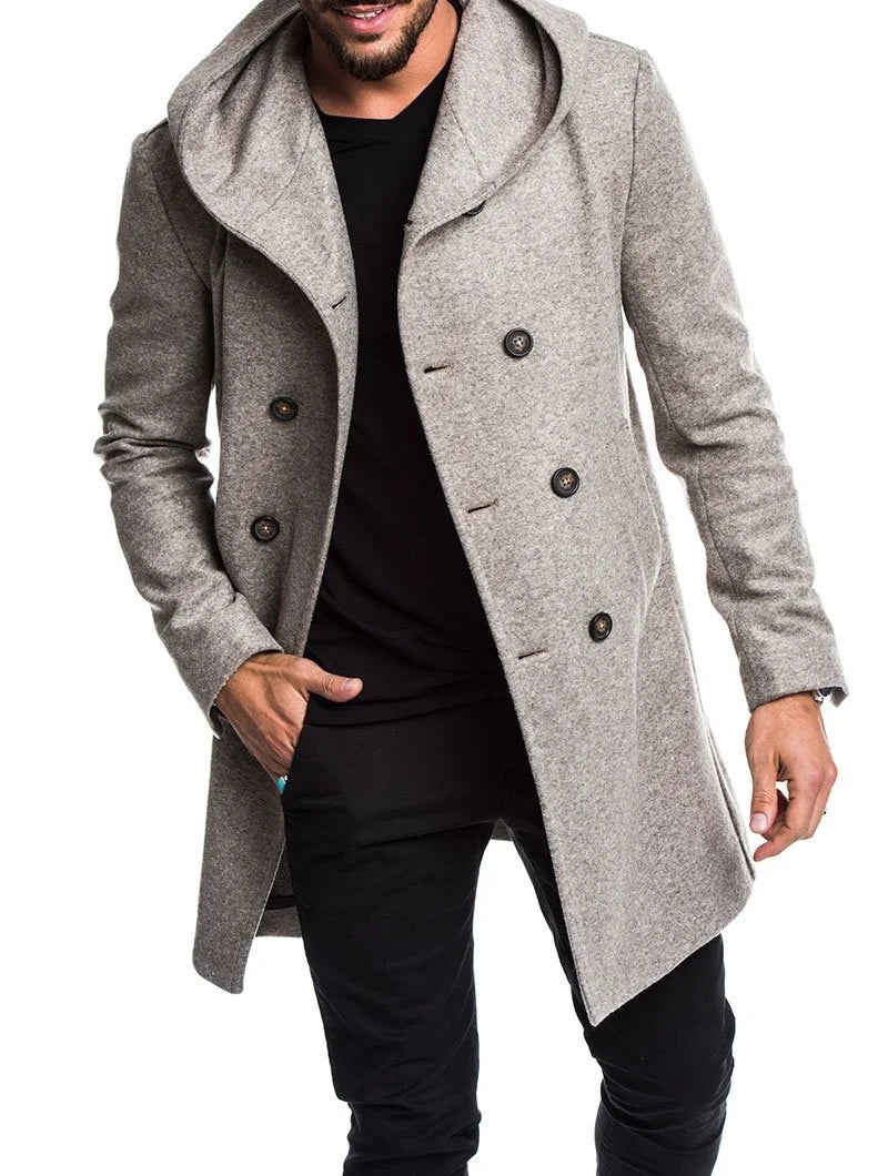 men's wool coat autumn winter mens long trench coat Cotton Casual woollen men overcoat mens coats and jackets S-3XL GONZALES ONLINE SHOP