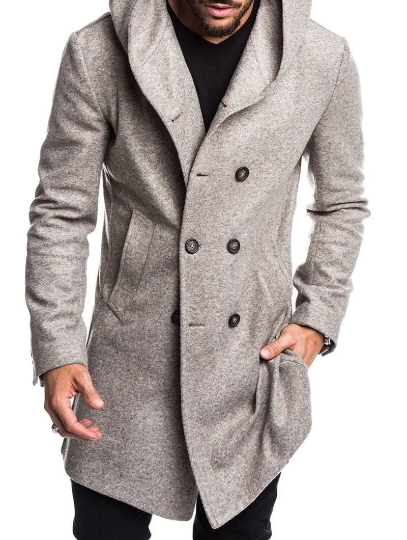 men's wool coat autumn winter mens long trench coat Cotton Casual woollen men overcoat mens coats and jackets S-3XL GONZALES ONLINE SHOP