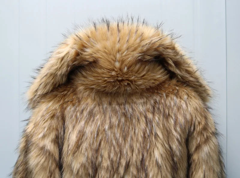 S-6XL New Fashion Cold Winter Jackets For Men 2021 Raccoon Fur Warm Coats Male Soft Faux Fur Trench Overcoats Autumn Clothing GONZALES ONLINE SHOP