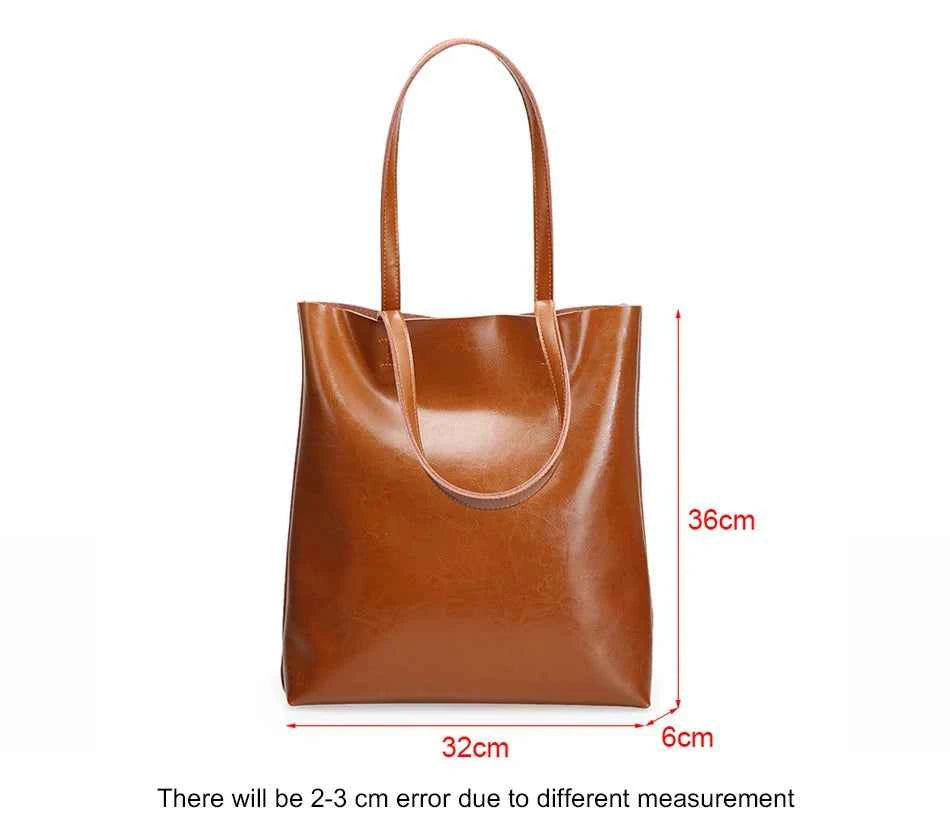 Cow Leather Bag Ladies Genuine Leather Handbags Big Women Bag Large Vintage Female 2023 Office Hand Shoulder Bags For Women Tote