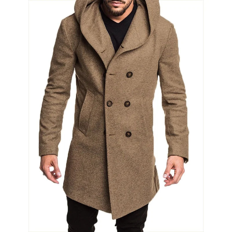 men's wool coat autumn winter mens long trench coat Cotton Casual woollen men overcoat mens coats and jackets S-3XL GONZALES ONLINE SHOP