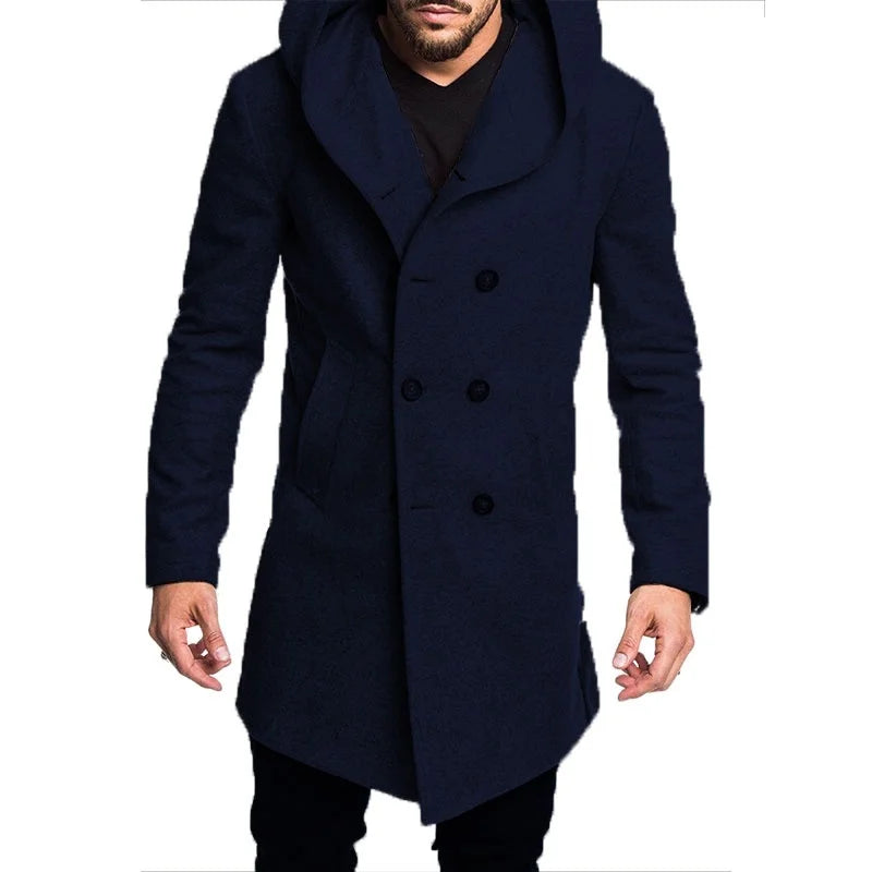 men's wool coat autumn winter mens long trench coat Cotton Casual woollen men overcoat mens coats and jackets S-3XL GONZALES ONLINE SHOP