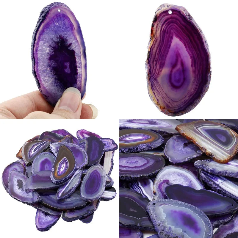 SUNYIK Natural Agate Onyx Slices Top Drilled Irregular Shapes Colourful Pendant For DIY Jewelry Home Decoration Accessories GONZALES ONLINE SHOP