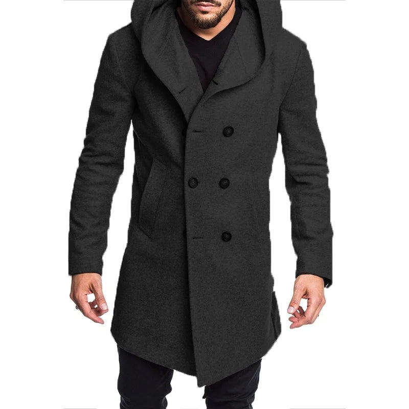 men's wool coat autumn winter mens long trench coat Cotton Casual woollen men overcoat mens coats and jackets S-3XL GONZALES ONLINE SHOP