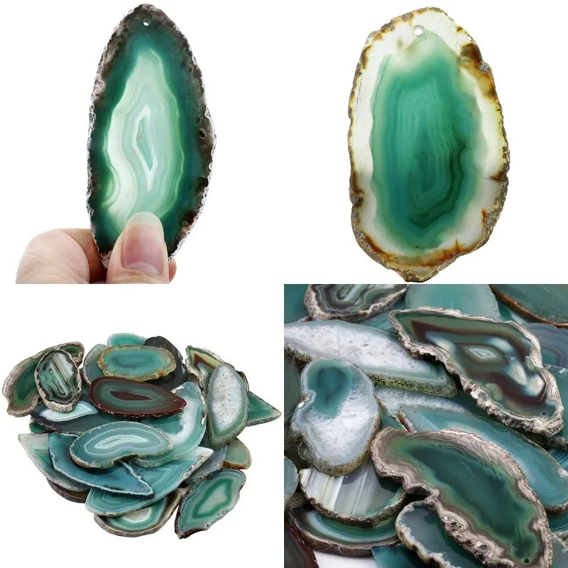 SUNYIK Natural Agate Onyx Slices Top Drilled Irregular Shapes Colourful Pendant For DIY Jewelry Home Decoration Accessories GONZALES ONLINE SHOP