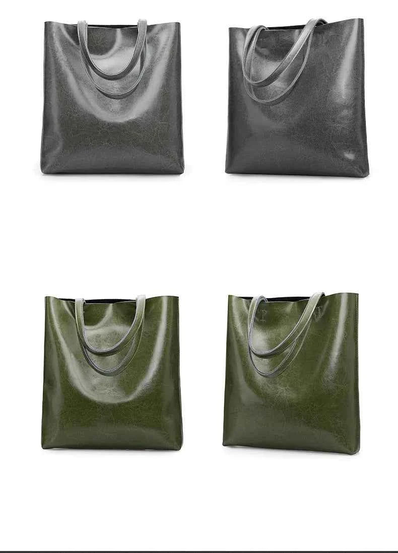 Cow Leather Bag Ladies Genuine Leather Handbags Big Women Bag Large Vintage Female 2023 Office Hand Shoulder Bags For Women Tote