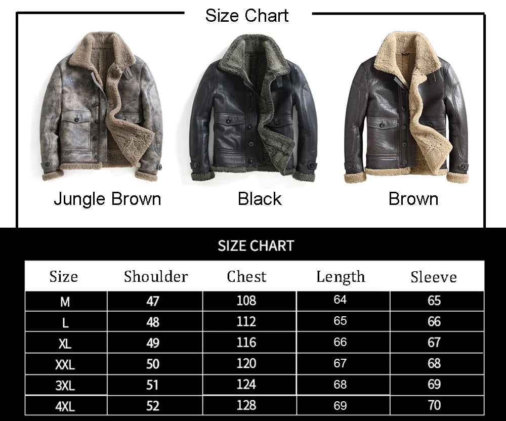 LUHAYESA Thick Real Sheepskin Coat Men Winter Warm Brown Fur Clothing New Genuine Leather Natural Sheepskin Leather Outwear GONZALES ONLINE SHOP