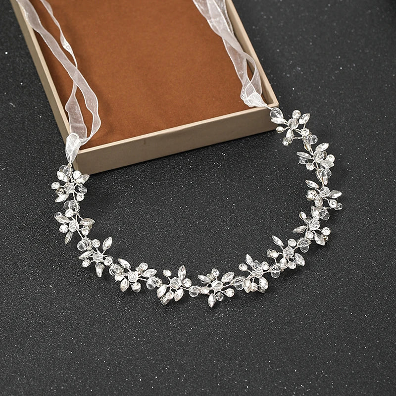 Wedding Headbands For Women Bride Handmade Crystal Rhinestone Tiaras Silver Color Hairbands Hair Accessories Queen Headband Gift GONZALES ONLINE SHOP