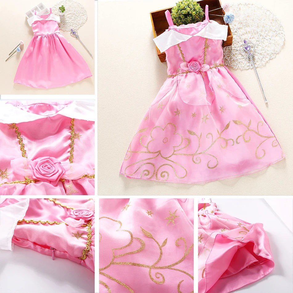 Children Princess Fancy Costume Girls New Rapunzel Anna Dress Kids Christmas Cosplay Belle Aurora Sofia Birthday Party Clothes GONZALES ONLINE SHOP