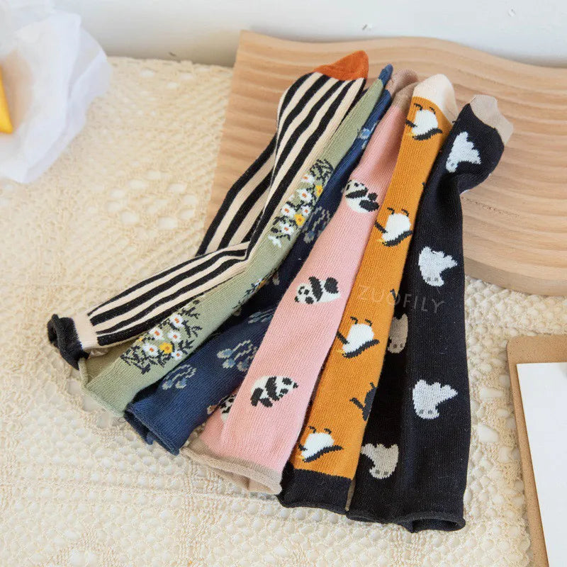 New Infant Baby Girls Boys Soft Cotton Children Socks Kids Knee High Cute Printing Long Sock Candy Color Toddler Newborn Socken GONZALES ONLINE SHOP