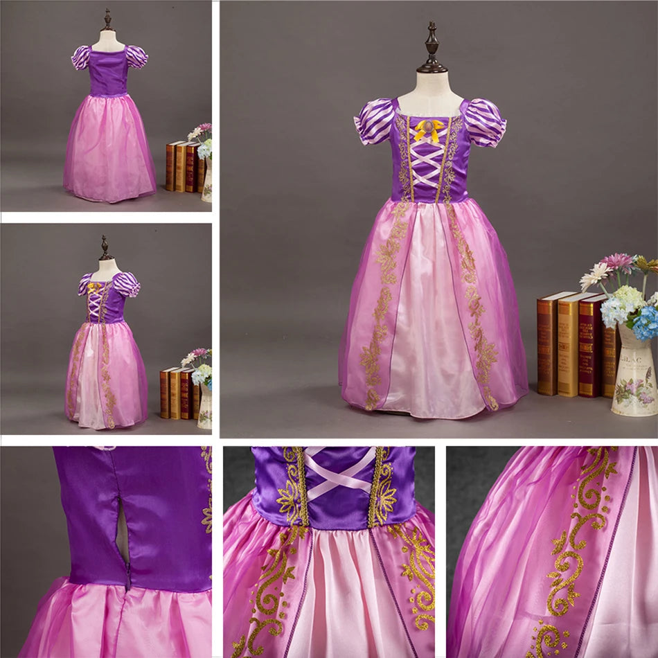 Children Princess Fancy Costume Girls New Rapunzel Anna Dress Kids Christmas Cosplay Belle Aurora Sofia Birthday Party Clothes GONZALES ONLINE SHOP