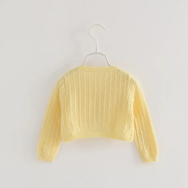 Girls Autumn Knit Cardigan Cotton Bolero Baby Child Sweater Shawl Cardigan Casual Solid Knit Long Sleeve Jacket Shrug Sweaters GONZALES ONLINE SHOP