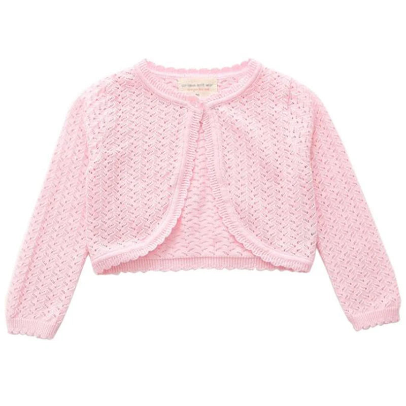 Girls Autumn Knit Cardigan Cotton Bolero Baby Child Sweater Shawl Cardigan Casual Solid Knit Long Sleeve Jacket Shrug Sweaters GONZALES ONLINE SHOP