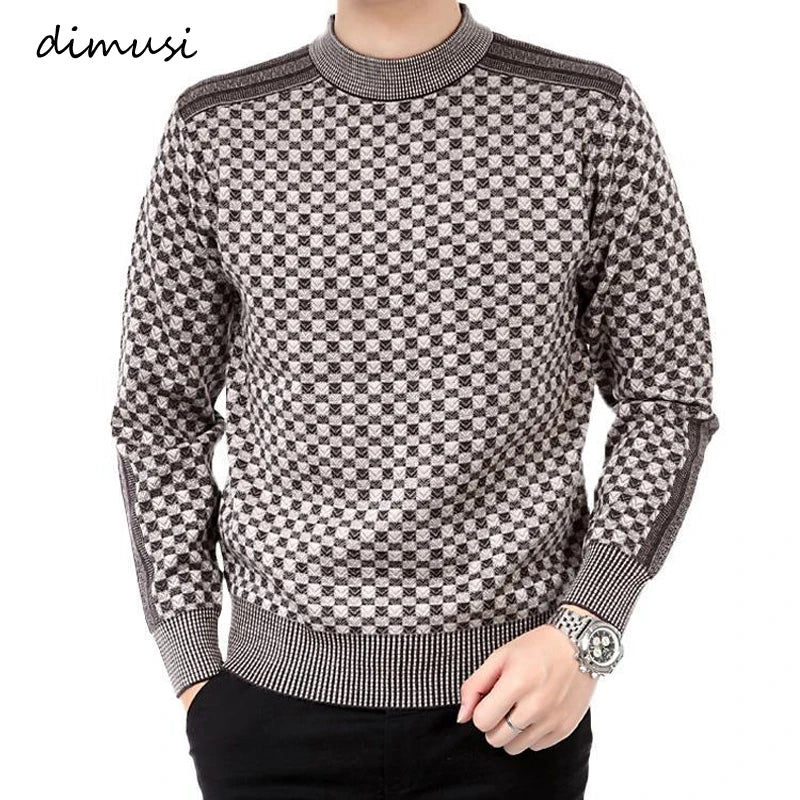 DIMUSI Autumn Winter Mens Sweater Casual Thick Warm Cashmere Turtleneck Pullover Men Slim Fit Classic Sweaters Knitwear Clothing GONZALES ONLINE SHOP