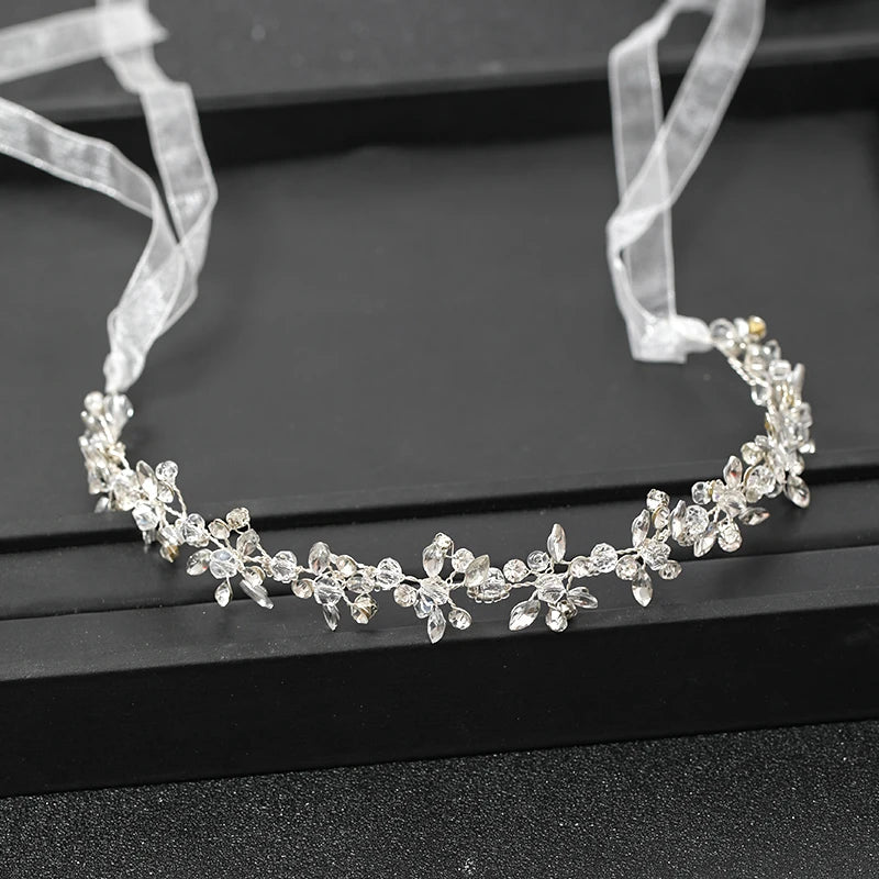 Wedding Headbands For Women Bride Handmade Crystal Rhinestone Tiaras Silver Color Hairbands Hair Accessories Queen Headband Gift GONZALES ONLINE SHOP